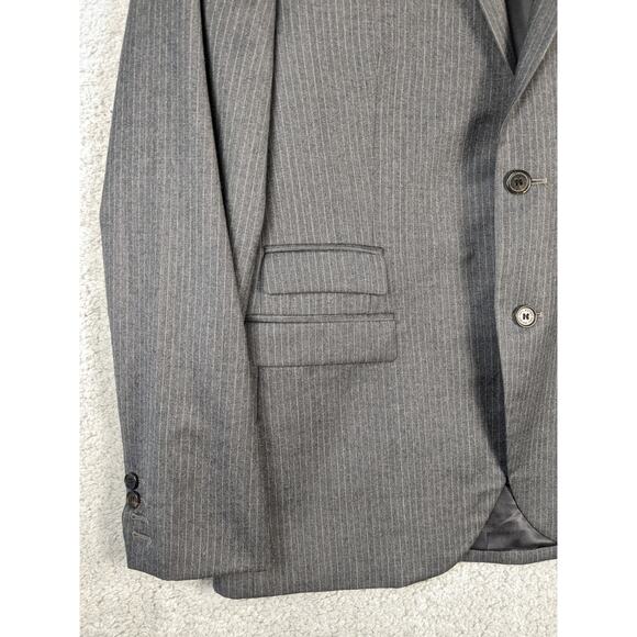 Neil Barrett Sport Coat Wool Notch Lapel‎ Mens 40 Gray Pinstripe Italian Blazer - Picture 14 of 15